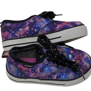 Toddler Galaxy Sneakers Size 7 Lace Up Canvas Skateboard Style Shoes Space Stars